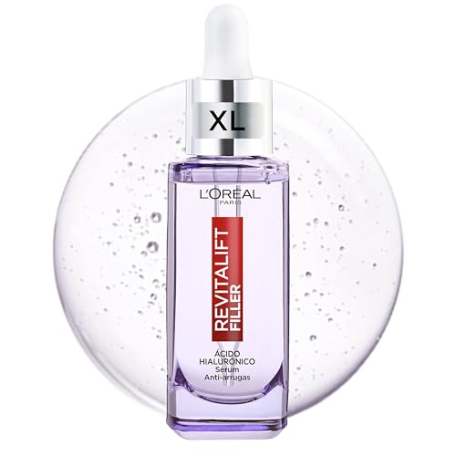 L'Oréal Paris Revitalift Filler Sérum Antiarrugas con Ácido Hialurónico, Péptidos. Nº1 del Mundo. Hidratación Duradera y Profunda. Ilumina y Rellena en 1H. Inspirado en Cosmética Coreana, 50ml XL