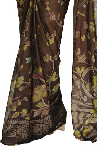 Image of MIRCHI FASHION Saree for Woman Chiffon Colorblock with Foil Work | Shimmer Festive Women's Sari for Wedding Functions and Ceremonies