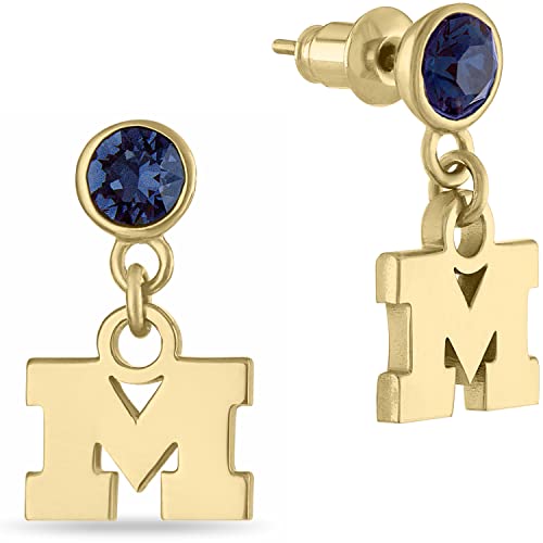 Stone Armory Earrings for University of Michigan Jewelry Gifts for Women, Graduation – Stainless Steel Skin-Friendly UM Wolverines drop earrings