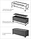 SONGMICS Sitzhocker mit Stauraum, Sitzbank mit Beinen, 40 x 110 x 40 cm Fußbank, Aufbewahrungsbox, bis 300 kg belastbar, für Wohnzimmer Schlafzimmer Flur, dunkelgrau LSF088G01