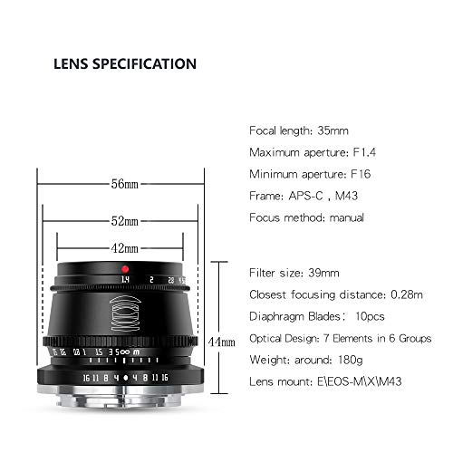 TTArtisan35mm F/1.4 Lens voor X-A1 X-A10 X-A2 X-A3 X-A5 X-H1 X-T1 X-T10 X-T2 X-T20 X-T100 X-PRO1 X-PRO2 X-PRO3 X-E1 X-E2… - Image 5