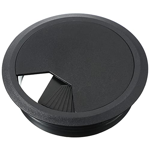 YATEICBC Passe-Fil de Câble Bureau 80 mm Cordon à illets de Bureau PC illet de Bureau d'Ordinateur Couvercle de Trou Fil Rangé Organisateurs de Fil en Plastique ABS (Noir)