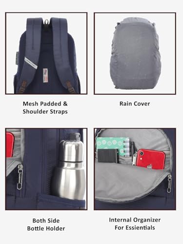 Image of Lavie Sport 35L Zenith | 19 Inch | Fits Upto 15 Inch Laptop Backpack | Laptop Compatiable | Rain Cover | Combi Lock | College Bag | for Men & Women