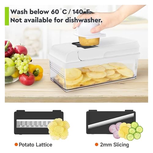 Cortador de Verduras 15 en 1 con 7 Cuchillas Acero Inoxidable miniatura 4