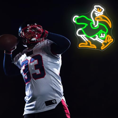 Image of University Neon Sign for Wall Decor University Football Team Logo Led Neon Sign for Man Cave Birthday Gifts for Fans Dimmable Led Neon Light for Party Club Bar Dorm Decor Size13.8 * 12.4In(P139)