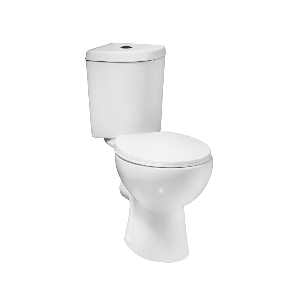 Milano Black Newby White Ceramic Close Coupled Toilet Wc Soft Close Seat Flush Button