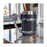 WOKHACH 18OZ Rune Mug,Thor Viking Beer Mug For Men,Stainless Steel Drinking Mug Rune Novelty Coffee Cup,Norse Rune Gift Viking Gifts For Men Party Decor Drinkware Bar Dinner Party (Rune Thor)