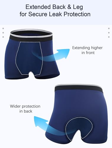 Incontinence Underwear for Men Washable Leakproof Boxer Briefs for Bowel Leakage Cotton Absorbent Underwear 5 Pack3