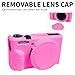 G7X Mark III Case, Soft Silicone Protective Case Cover for Canon Powershot G7X Mark III Digital Camera, Durable Camera Body Skin Protector with Removable Lens Cover - Rosy Pink