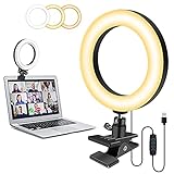 【USB-Basierte und Weit Verbreitete Anwendung】Dieses Selfie-Licht Wird mit USB Betrieben und Funktioniert mit Den Meisten Geräten Wie Laptop, Power Bank, Computer und USB-Ladegerät. Ring Lampen ist Perfekt für Live-Streaming Auf Youtube, Tiktok, Homeoffice, Videoaufnahmen, Vlog aufnehmen, Videotelefonie, Online-Unterricht / Business. Es Bietet Auch Lichter für Makroaufnahmen / Make-up / Selfie-Foto / Filmen und etc.