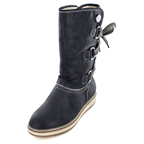 WHITE MOUNTAIN  TIVIA  Women s Faux Fur Boot, Black - 7.5 M