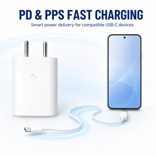 Image of 30W Type C Rapid Charging Adapter with 3.3ft Cable for Google 11|10|9|8(Pro /XL /A /Fold) 7 Pro|4b|4a|S26|Pixel Chromebook /Tab /Slate - Support Other USB-C 30 W Quick Charging, White