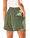 KIRUNDO Shorts for Women Dressy Casual Summer Elastic Waist in The Back Pleated Wide Leg Tailored Work Trouser Shorts (Light Green, XX-Large)