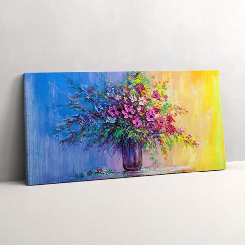 Image sur Toile Fleurs dans un vase Wallfluent 120x60cm pour Décoration Murale Salon