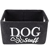 VILLCASE Dog Toys Storage Bins, Dog Toys Storage Box, Felt Pet Baskets, Large Dog Toy Box with De...