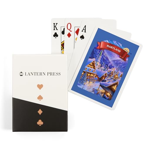 Lantern Press Maryland, Sleepy Winter Christmas Village, 52 cartas póker