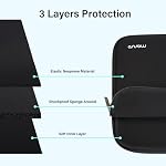 MOSISO Manche pour ordinateur portable 13-14 pouces Compatible avec MacBook Air 13 de pouce M3 M2 M1, Compatible avec MacBook Pro 13/14, 13.3 inch Neoprène sac portable de transport avec poche horizontale pour hommes femmes, noir