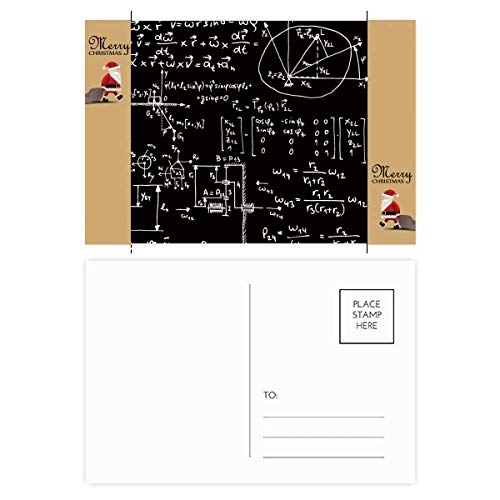 Carte postale de remerciement mathématique et science : lot 20 cartes Père Noël calculus