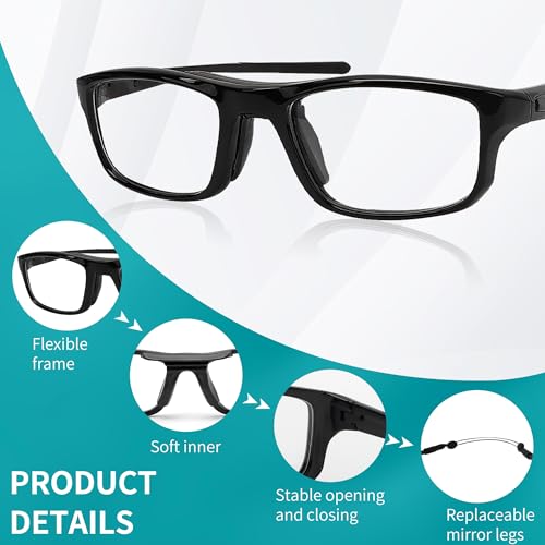 SooGree Sports Goggles Glasses Football Soccer Safety Glasses Goggles Adjustable Strap Interchangeable Temples for Men Youth by SooGree - Image 4