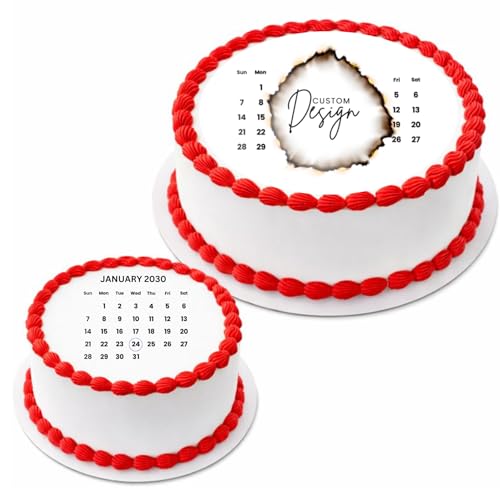 Personalized 7inch Round Burn Away Cake Topper Kit Custom Edible Photo & Text Reveal Cake Decoration (Custom Text)
