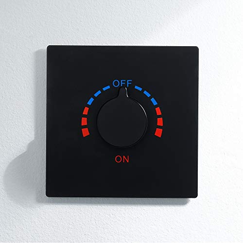 Ensemble de douche encastré noir avec douchette murale acier inoxydable 250x280mm