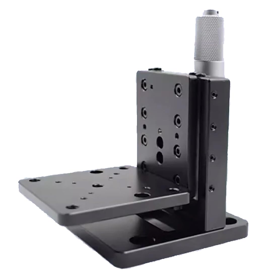 iDili High Precision Manual Lift Table Fine Adjustment Vertical Drive Displacement Table Laboratory Aluminum Alloy Z-Axis Lifter(25MM Stroke)
