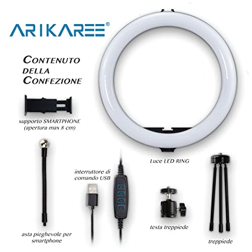 Selfie-Licht Tik Tok, LED-Ring, 10 Zoll (25,6 cm), Handy-Stativ, Ring-Licht, 3 Beleuchtungsmodi und 10 Helligkeit, Make… – Bild 8