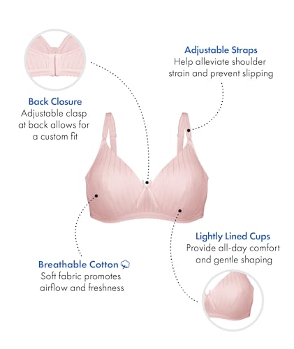 Image of Bestform 5006248 Striped Wireless Cotton Bra with Lightly-Lined Cups