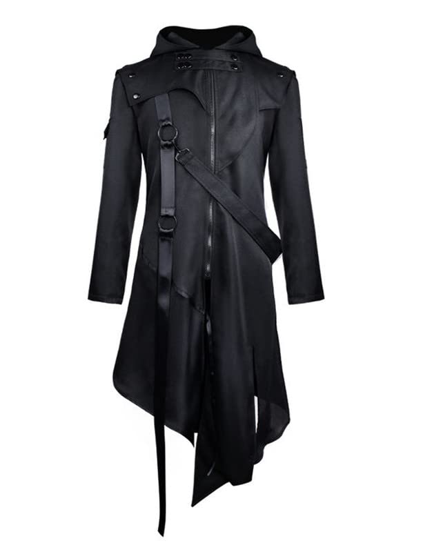 Mens Medieval Steampunk Tailcoat Gothic Victorian Prince Jacket Vampire Frock Long Coat Halloween Costume JJK049