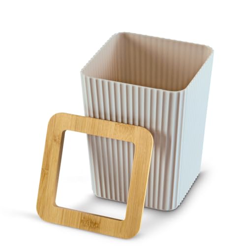 Image of Freelance Portofino ABS Dustbin for Home, Cream- Open Tabetop /Counter Top Table Bin - For Kitchen /Bathroom /Bedroom /Office /Washroom /Toilet - Small Size Garbage /Waste /Dust Bins /Dust Bin /Trash Can