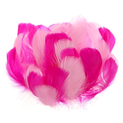 PATIKIL Piume Colorate 3-5 Pollici, 300pz Piume d'Oca Ingrosso per Artigianato Fai Da Te, Decorazioni per Matrimoni Casa Festa Dream Catcher, Rosa/Fucsia