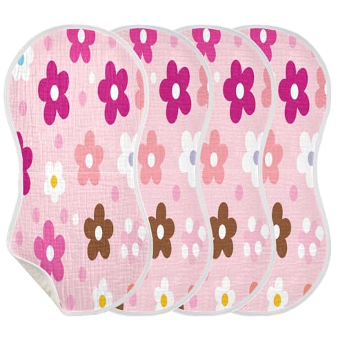 Flowers Burp Cloths Cotton Baby Washcloths,Large 22x11in Burping Cloth Absorbent and Soft for Newborn Baby Boys and Girls,2 Pack3
