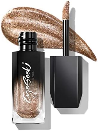 EYESEEK Liquid Eyeshadow Metallic Champagne Eye Makeup, Brilliant Cream Gel Shimmer Glitter Shadow Brightener - Glitter Champagne