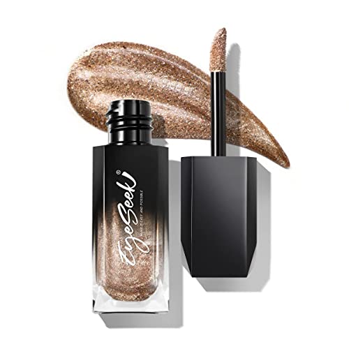 Eyeseek Liquid Eyeshadow Metallic Champagne Eye Makeup, Brilliant Cream Gel Shimmer Glitter Shadow Brightener - Glitter Champagne #TOP2