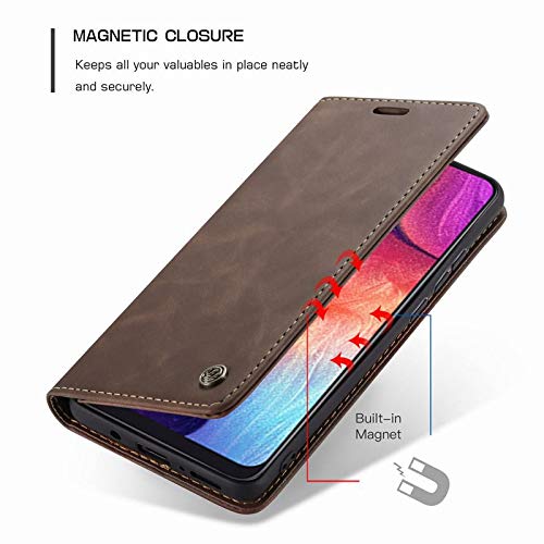 Image of ClickCase for Realme Narzo 20 pro Sheepskin Series Faux Soft Leather Wallet Flip Case Kick Stand with Magnetic Closure Lightweight Slim Flip Cover for Realme Narzo 20 pro (Coffee Brown)