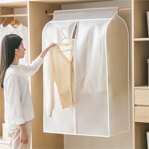 Hanging Garment Bag Transparent Clothes Hanging Dust Cover Dress Suit Coat Storage Bag Case Organizer Wardrobe Dress Clothing Hanging Dust Proof Bag(50CM x 80CM x 120CM)3