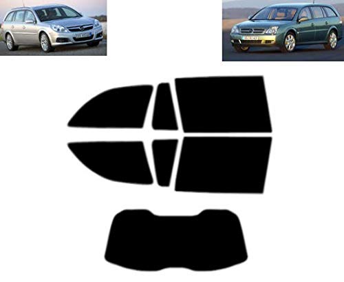 Passgenaue Tönungsfolie Für-Opel Vectra C 5-Türen Kombi 2003-2009 - Vordere Seitenscheiben (05% Tiefschwarz