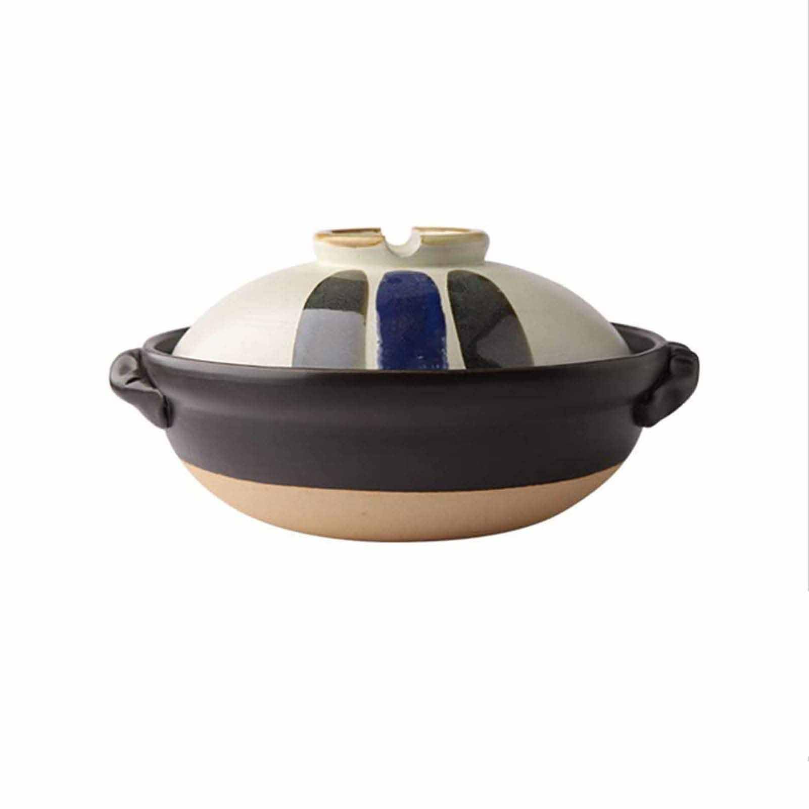 MYUYEE Soup Pot Ceramic Hot Pot,Clay Cooking Pots, Heat Resistant Casserole With Lid,Small Round Earthenware Clay Pot,Rice Cooker For Stew Soup Noodles,2.8L (1.7L)