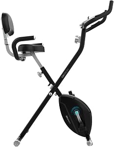 Cecotec Bicicleta Estática Plegable DrumFit X-Bike Neo Ultra. Sillín Confort con Respaldo, Volante de Inercia 1,5kg, 8 Niveles, Plegado Fácil y Compacto, Pantalla LCD, Soporte Dispositivos, Pulsómetro