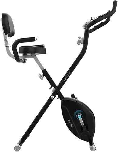 Cecotec Bicicleta Estática Plegable DrumFit X-Bike Neo Ultra. Sillín Confort con Respaldo, Volante de Inercia 1,5kg, 8 Niveles, Plegado Fácil y Compacto, Pantalla LCD, Soporte Dispositivos, Pulsómetro
