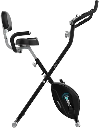 🚫 [CADUCADO] 🔥 Cecotec DrumFit X-Bike Neo Ultra Folding Exercise Bike, Comfort Saddle with Backrest, 1.5 kg Flywheel, 8 Levels, Easy and Compact Folding, LCD Display, Device Support, Heart Rate Monitor