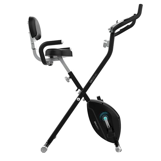Cecotec DrumFit X-Bike Neo Ultra Folding Exercise Bike, Comfort Saddle with Backrest, 1.5 kg Flywheel, 8 Levels, Easy and Compact Folding, LCD Display, Device Support, Heart Rate Monitor