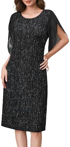 Women's Cocktail Dresses,Flutter Sleeve Formal Wedding Guest Dres...