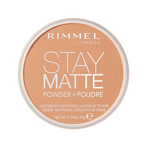 Rimmel London Stay Matte - 021 Nude - Pressed Powder, Lightweight, High Coverage, Shine Control, 0.49oz