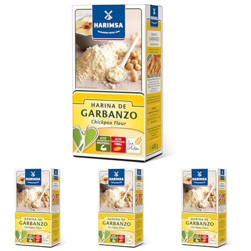 Harimsa - Harina de Garbanzo sin Gluten - Paquete 400 g (Paquete de 4)