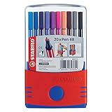 Inhalt: 20 Fasermaler Pen 68, farbig sortiert, Strichstärke: 1,0 mm (6820-03)