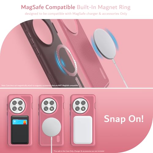 Image of TUDIA MergeGrip [Magsafe Compatible] for OnePlus 13 Back Cover 5G (2025) - [Military Grade Drop Tested] Dual Layer Shockproof Slim Heavy Duty Tough Phone Case - Smokey Pink