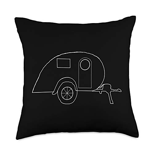 Teardrop trailer throw pillow image