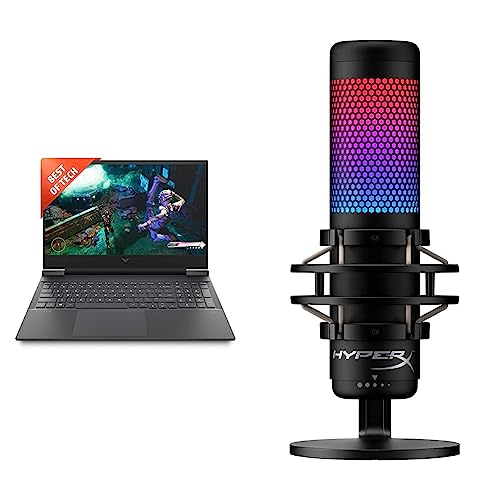 Image of HP Victus Gaming AMD Ryzen 5-5600H Processor 16.1 inch(40.9 cm) FHD Gaming Laptop & HyperX Quadcast S