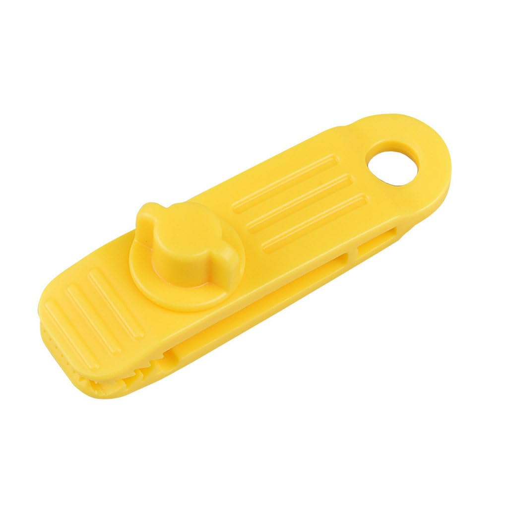 10x Camping Hiking Picnicking Tent Tarp Fasteners Assortment Windproof Awning Clip Fixing Clamps Outdoor Equipment Yellow